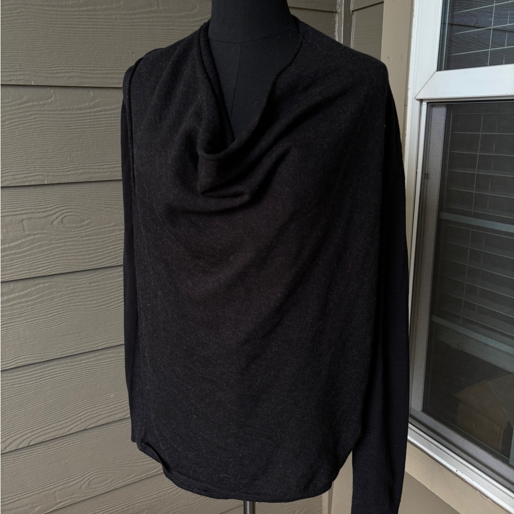All Saints Black Cowl Neck Sweater